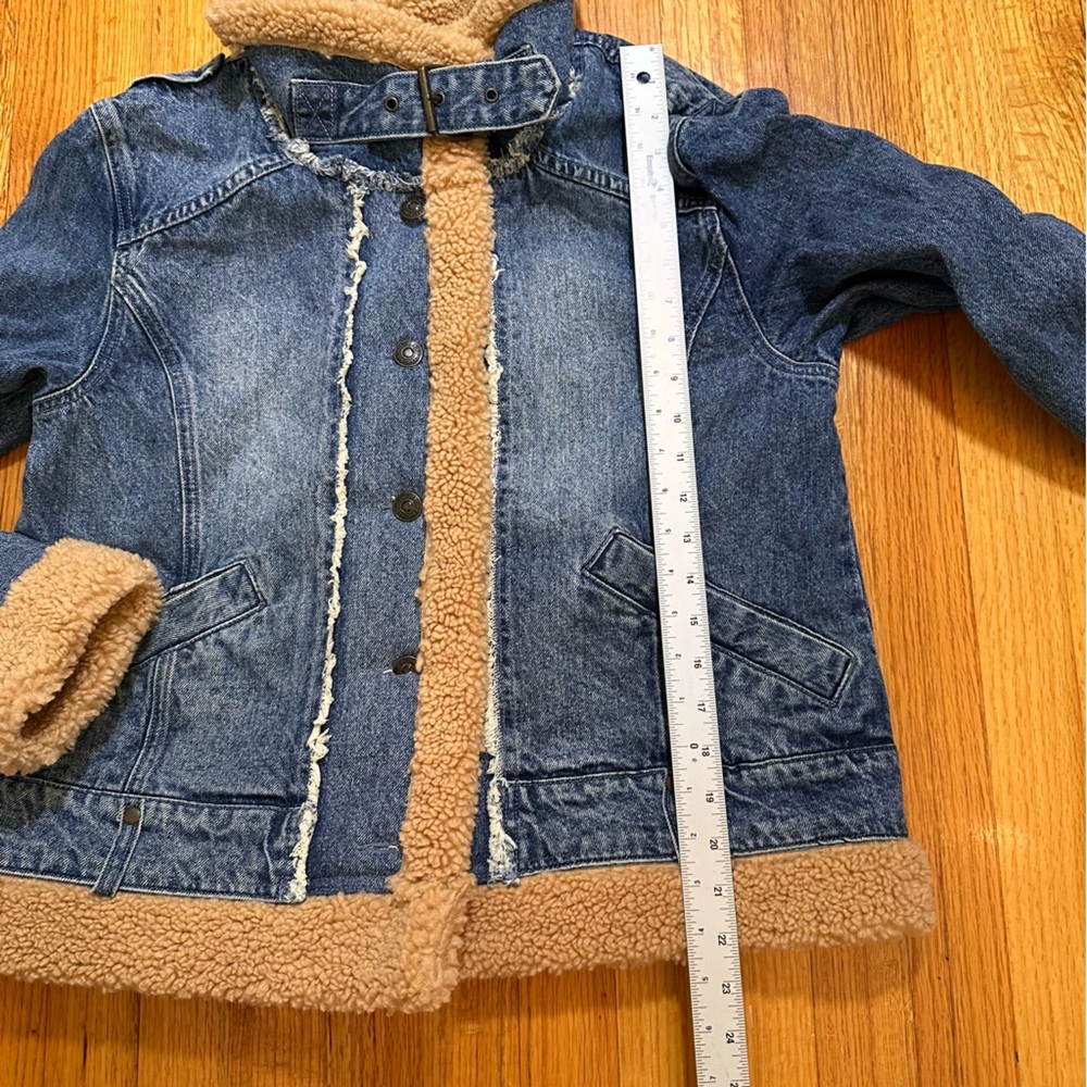 WE THE FREE by FREE PEOPLE Rylee Cozy Denim Moto Jacket size M - Picture 16 of 16